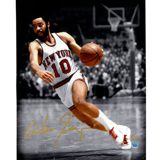 Walt Frazier Signed Knicks "Dribble" Spotlight  8x10 Photo (L/E of 10)