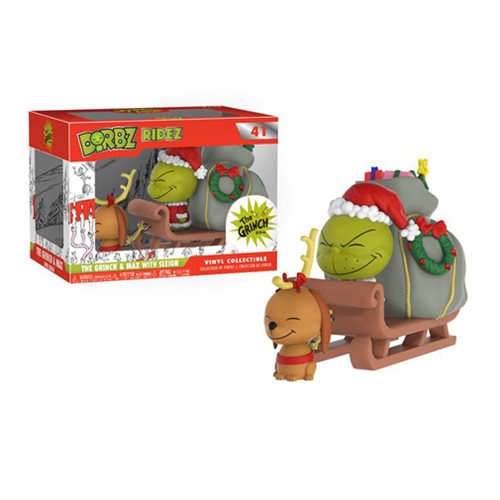 Dr. Seuss The Grinch and Max on Sled Dorbz Ridez Figure     