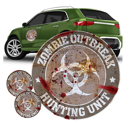 Zombie Outbreak Hunting Unit Gray FanWraps Car Decal        