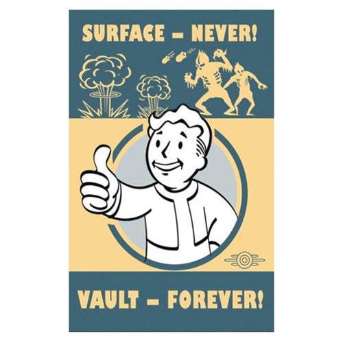 Fallout Surface Never Vault Forever Tin Sign Prop Replica   