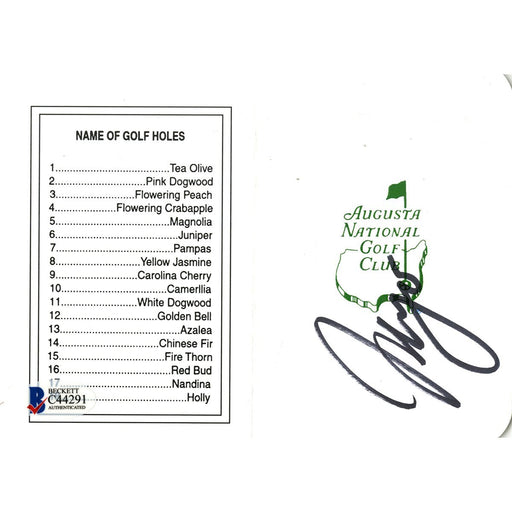 Sergio Garcia Signed Augusta National Masters Scorecard Beckett