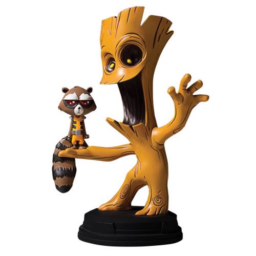 Guardians of the Galaxy Groot and Rocket Animated Statue    