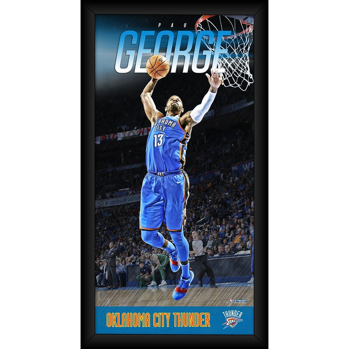 Paul George Oklahoma City Thunder Player Profile Framed 10x20 Photo Collage