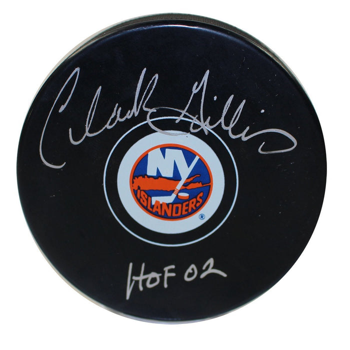 Clark Gillies Signed NY Islanders Puck w/ HOF Insc