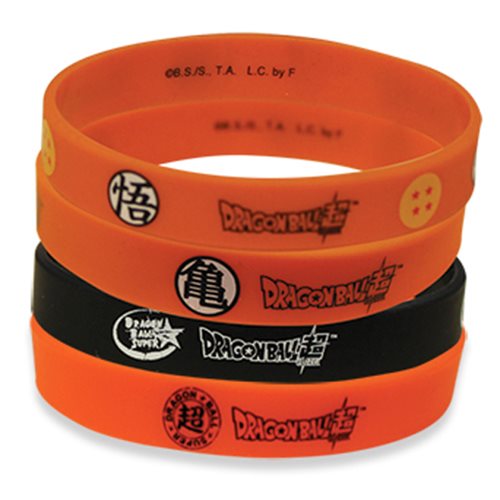 Dragon Ball Super Logo PVC Wristband Bracelet 4-Pack        