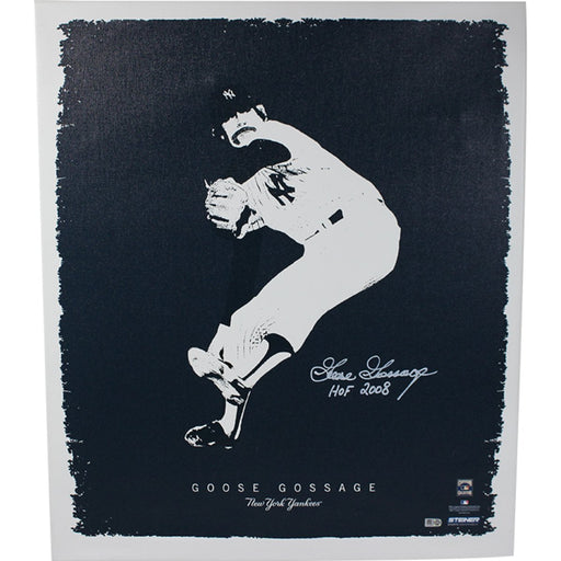 Goose Gossage Signed Pitching 20x24 Canvas w/ "HOF 2008" insc