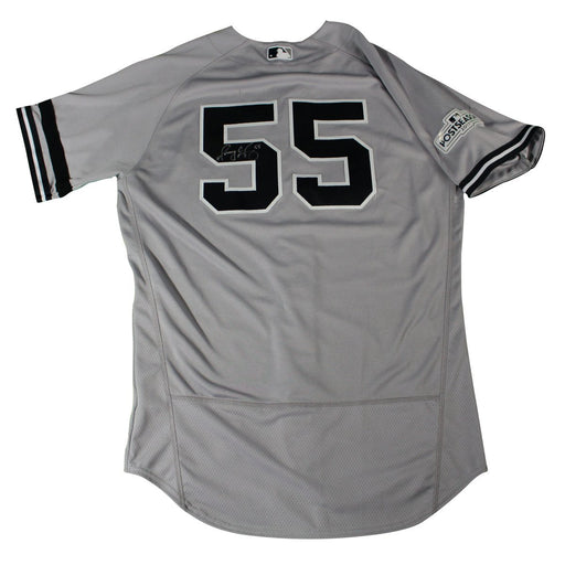 Sonny Gray Signed New York Yankees 2017 ALCS Game Used #55 Grey Jersey 10/13-10/21/17(JD374535)(44)