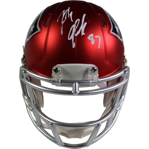 Rob Gronkowski Signed Patriots Blaze Red Speed Mini helmet