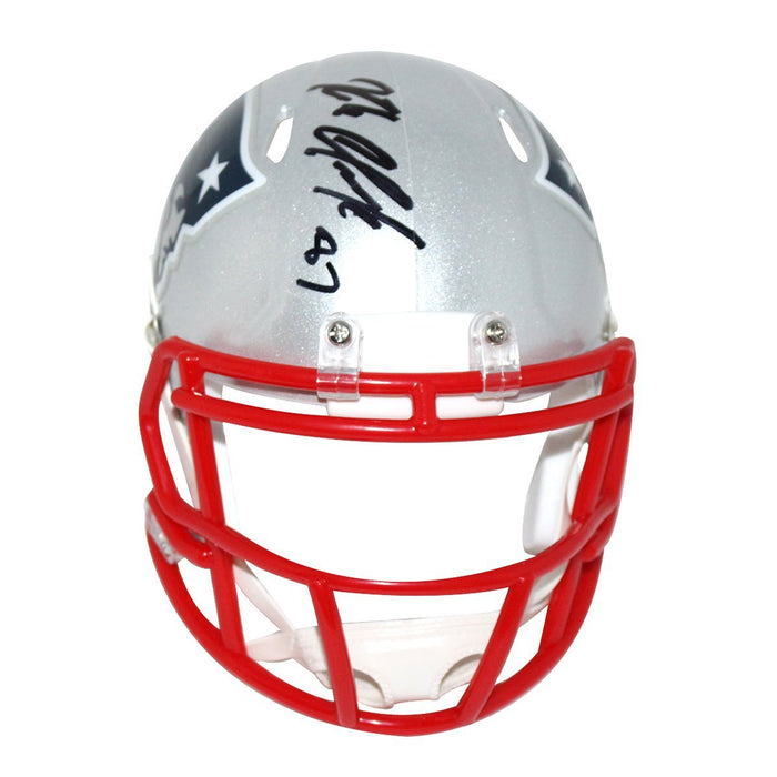 Rob Gronkowski Signed New England Patriots Riddell Speed Mini Helmet (Signed in Black)