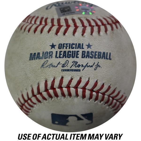 Rays at Yankees 4-7-2018 Game Used Baseball (Bottom 1 - Aaron Judge - 1 - In play, out(s))  (JC283127)