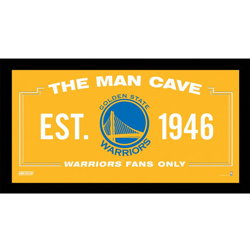 Golden State Warriors 2015 NBA Champions Man Cave Sign 10x20 Framed Photo