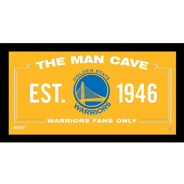Golden State Warriors 2015 NBA Champions Man Cave Sign 10x20 Framed Photo