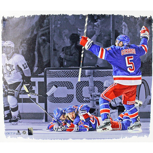 Carl Hagelin Game 5 Winner Celebration vs Penguins 22x26 Stretched Canvas