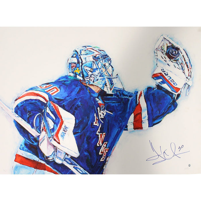 Henrik Lundqvist Signed 30x40 Glove Save Hintz Studios Fine Art Print  (LE/30)