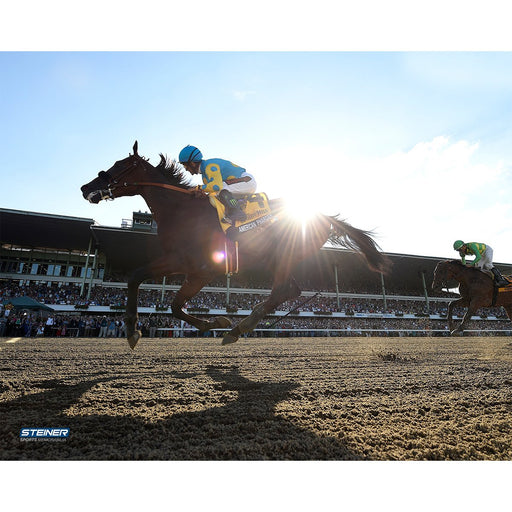 Victor Espinoza & American Pharoah 2015 Haskell Invitational Running Left to Finish Line 16x20 Photo