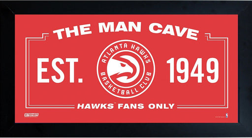 Atlanta Hawks Man Cave Sign 10x20 Framed Photo