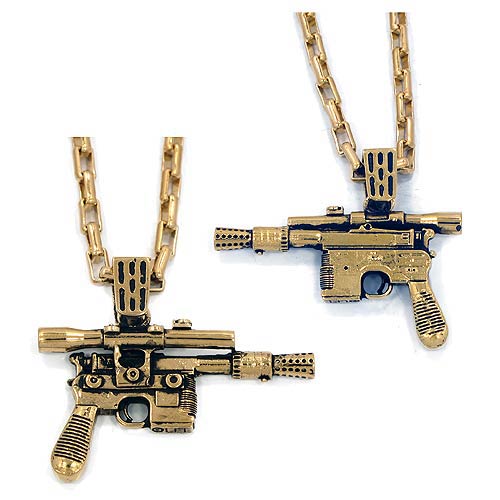 Star Wars Han Solo's Blaster Golden Pendant Necklace        