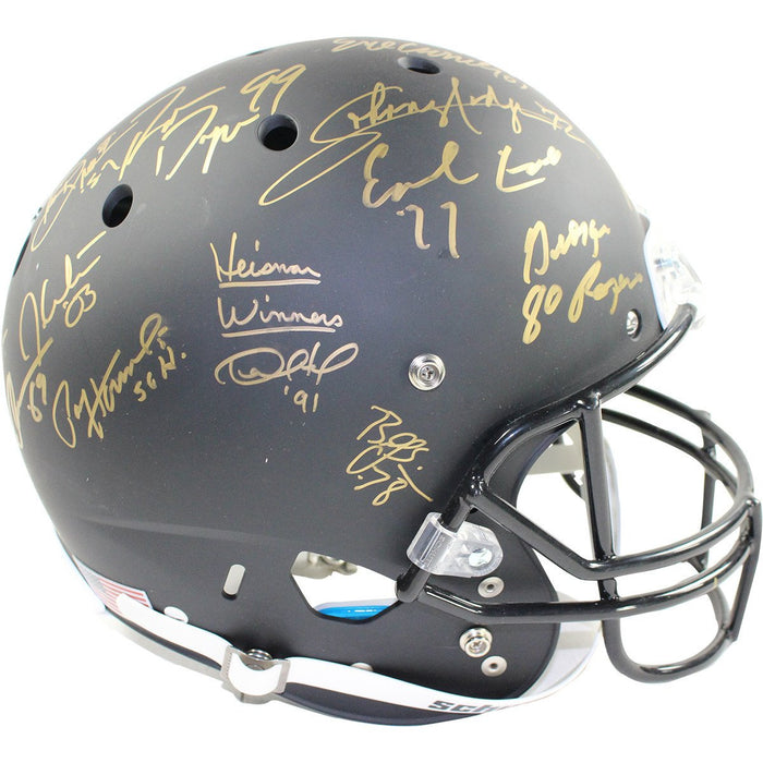 College Football's Best Multi-Signed Full Size Black Matte Schutt Replica Helmet  (23 Sig) w/Black Face Mask