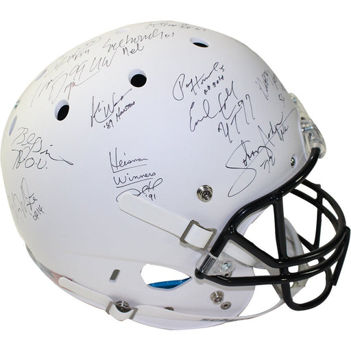 College Football's Best Multi-Signed Full Size White Matte Schutt Replica Helmet  (23 Sig) w/Black Face Mask