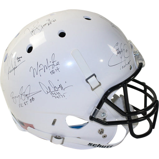 College Football's Best Multi-Signed Full Size White Standard Schutt Replica Helmet  (23 Sig) w/Black Face Mask