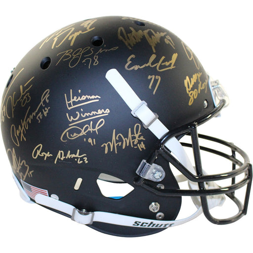 College Football's Best Multi-Signed Full Size Black Matte Schutt Replica Helmet (25 Sigs) w/Black Face Mask