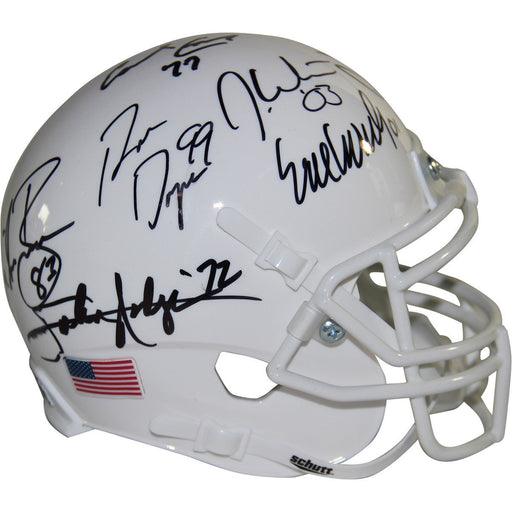 College Football's Best Multi-Signed White Schutt Mini Helmet (Signed By Williams  Ward  Sims  Rozier  Rodgers  Dayne  Crouch  White  Campbell & Salaam)