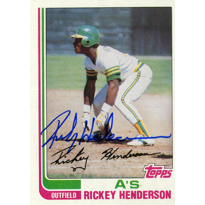 Rickey Henderson Signed 1982 Topps Card