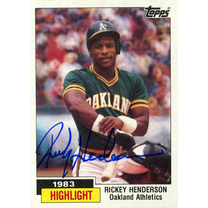Rickey Henderson Signed 1983 Topps Highlight Card