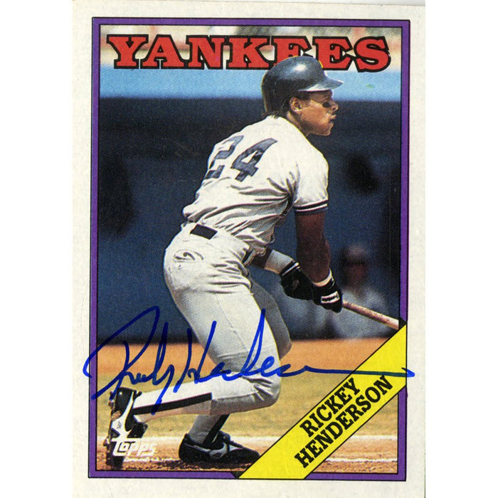 Rickey Henderson Signed 1988 Topps Card