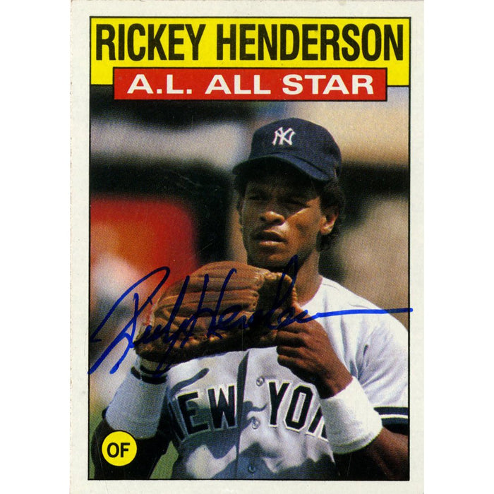 Rickey Henderson Signed 1986 Topps All-Star Card