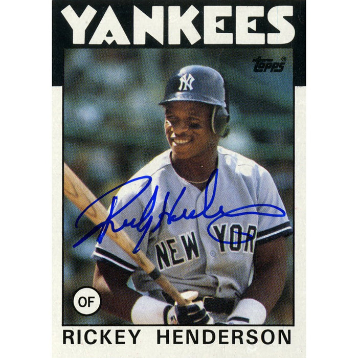 Rickey Henderson Signed 1986 Topps Card