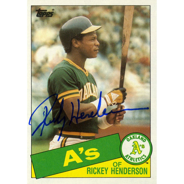 Rickey Henderson Signed 1985 Topps Card
