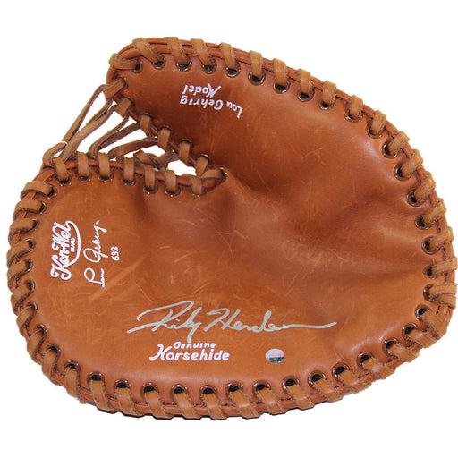 Rickey Henderson Signed Lou Gehrig Replica Game Model Glove