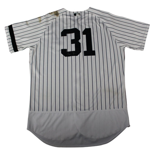 Aaron Hicks Signed New York Yankees Game Used #31 Pinstripe Jersey (10/1/2017)(JC009662)