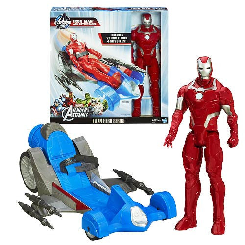 Avengers Assemble Iron Man Figure with Battle Racer Vehicle 