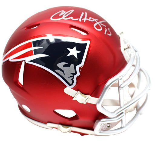 Chris Hogan Signed New England Patriots Blaze Mini Speed Helmet