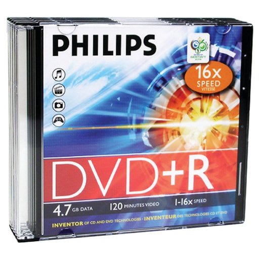 4.7GB DVD+R SLIM CASE 5PK