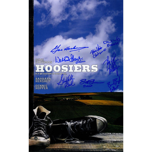 Cast of Hoosiers Multi Signed 10x16 Hoosiers Mini Poster (Includes Gene Hackman)