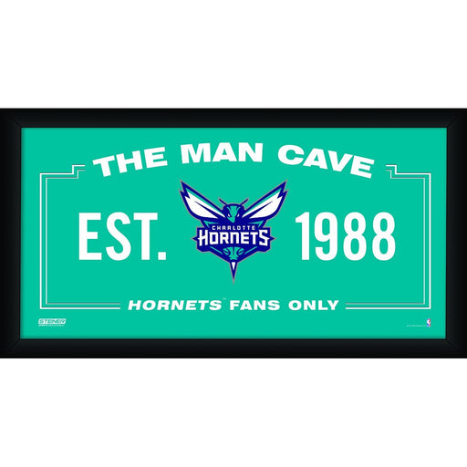 Charlotte Hornets Man Cave Sign 10x20 Framed Photo