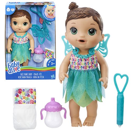 Baby Alive Face Paint Fairy Doll Brunette                   