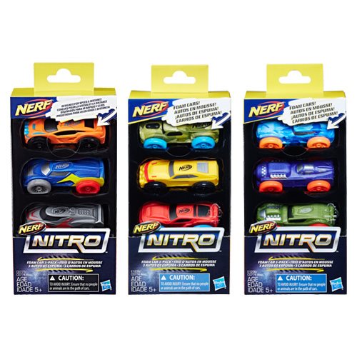 Nerf Nitro Foam Car 3-Pack Wave 3 Case                      