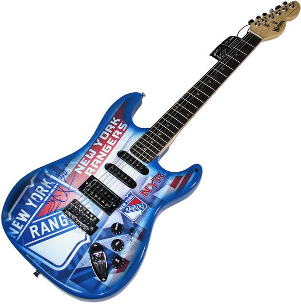 Henrik Lundqvist Signed New York Rangers Electric Guitar