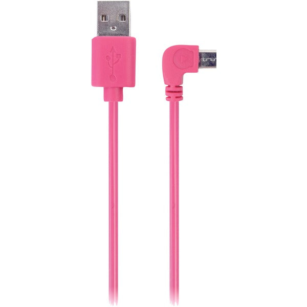 3.5FT 90DG MICRO USB PNK