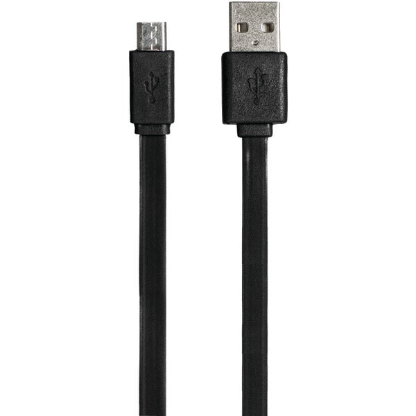 6FT FLT MICRO USB BLK