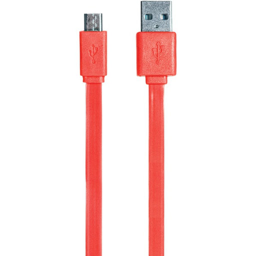 6FT FLT MICRO USB RED