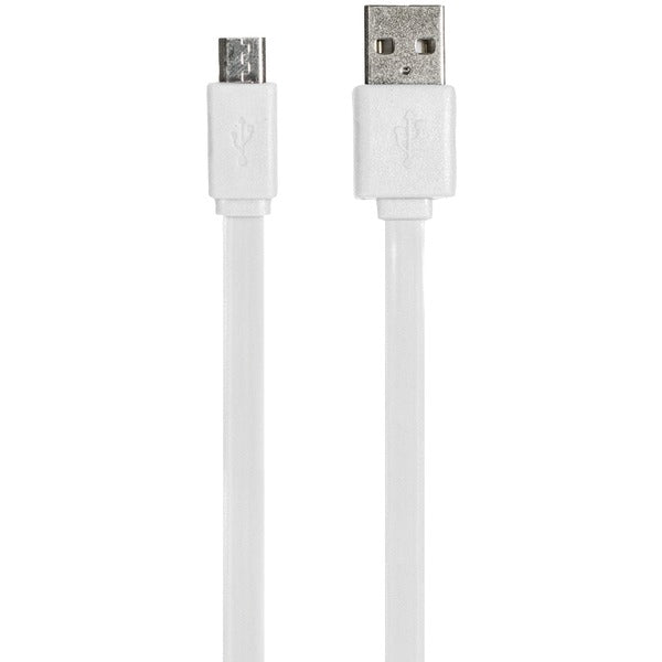 6FT FLT MICRO USB WHT