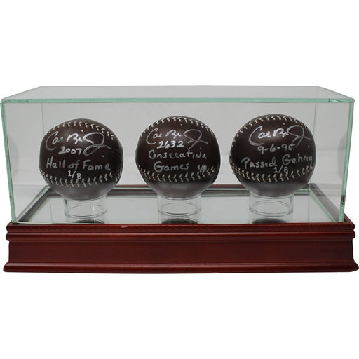 Cal Ripken Jr. Signed and Inscribed Limited Edition #1 Lemon Baseballs Set with Triple Display Baseball Case