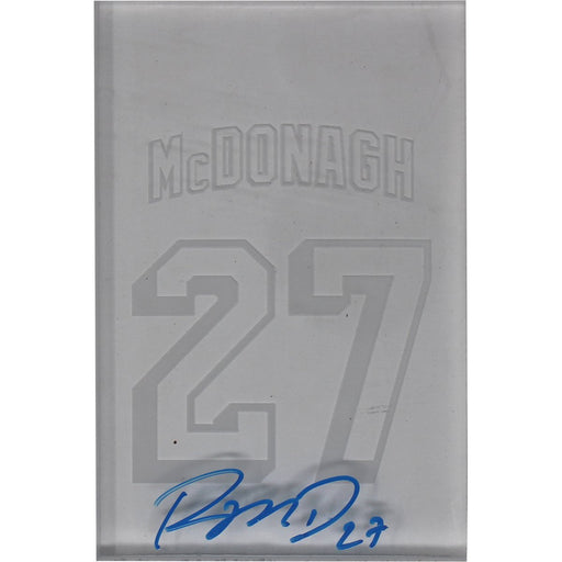 Ryan McDonagh Signed 4x6 MSG Gamed Used Plexiglas w/ Etched Name & Number