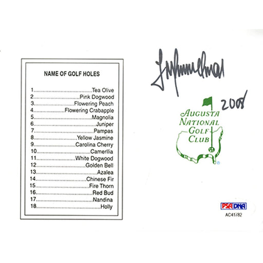 Trevor Immelman Signed Augusta National Masters Scorecard (PSA/DNA)