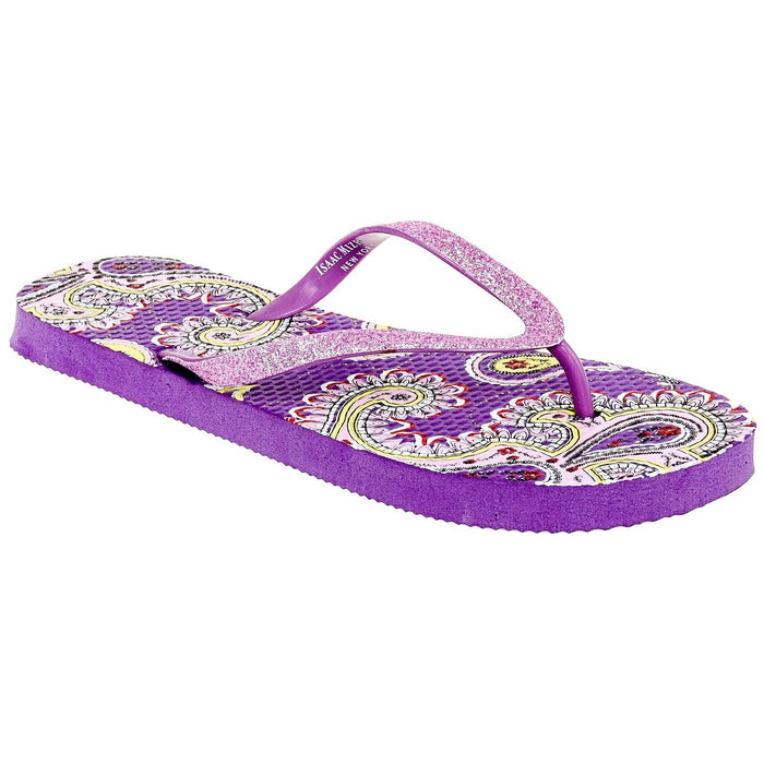 Isaac Mizrahi Womens Mona Flip Flop Sandals, Large, Paisley